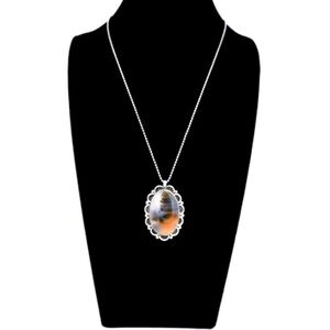 Montana Moss Agate 925 Sterling Silver Pendant Necklace 30"